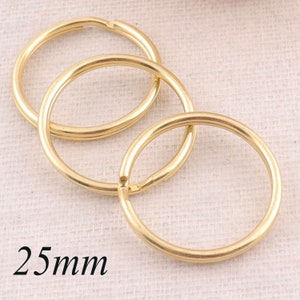 20 PCS-50PCS Gold Key Ring,25mm keychain Key Rings,Split Key Rings Key Fob,1&quot; leather key ring Split Rings Findings(5041)