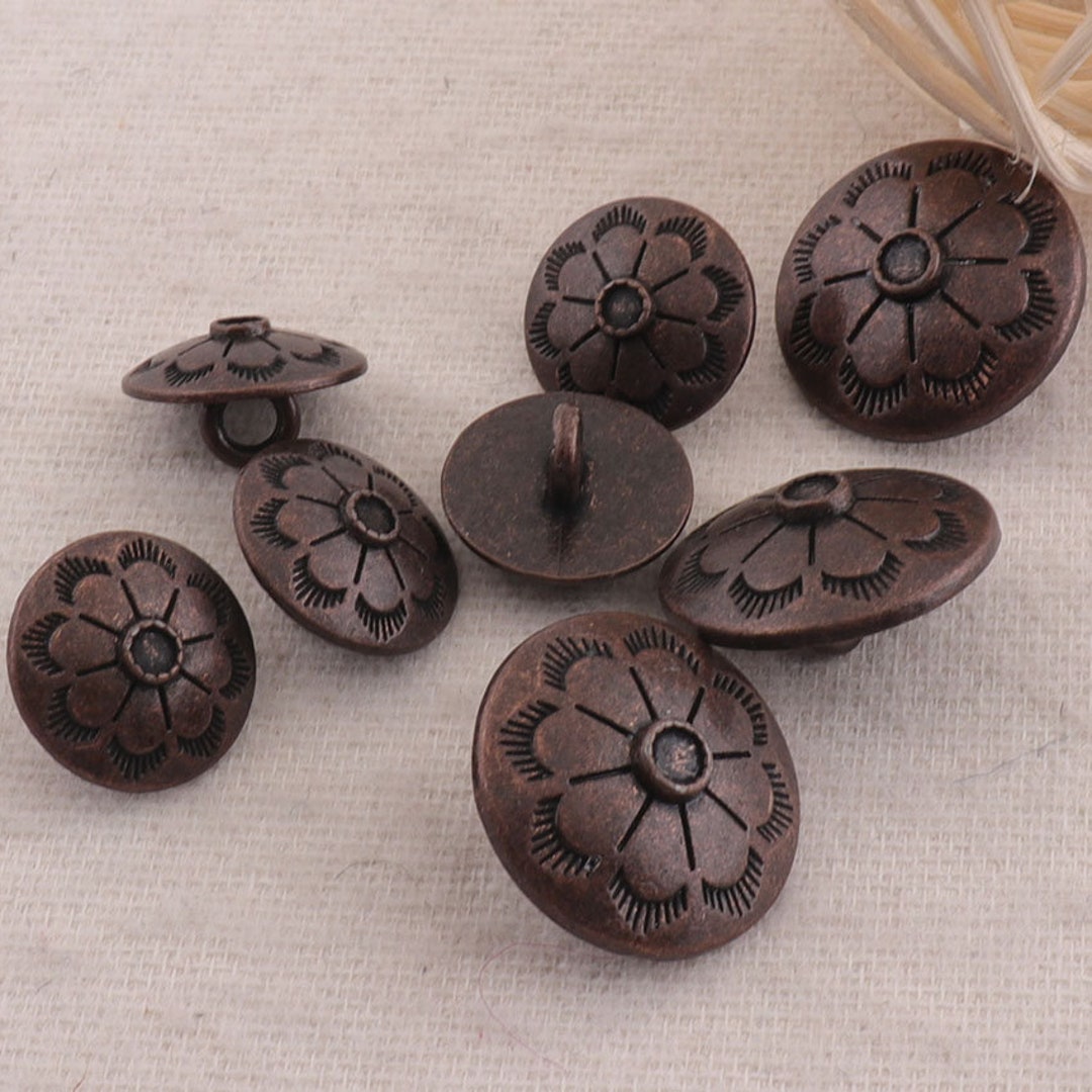 6 PCS-8 PCS Metal Ancient Copper Button,shank Jewelry Vintage Buttons ...