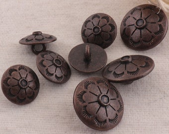 6 PCS-8 PCS Metal Ancient Copper button,Shank jewelry Vintage Buttons,Coat Sweater Clothing Leather Wrap Clasps buttons-15mm/20mm(5657