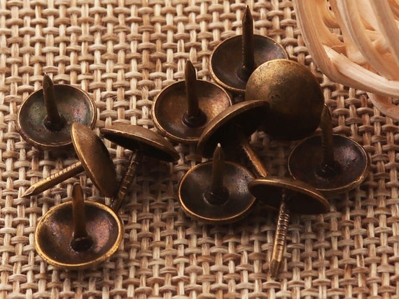 20-100 piezas de tachuelas de tapicería de bronce antiguo