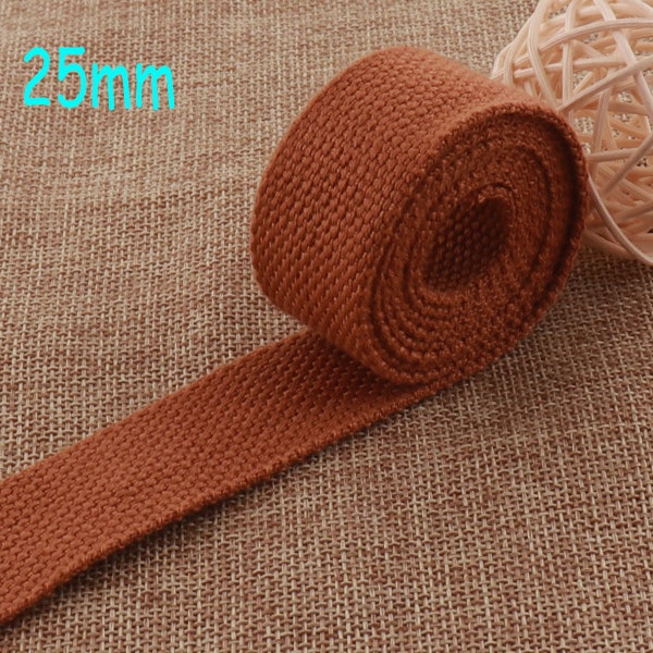 Webbing,Khaki Cotton Webbing Ribbon,Key Fobs,25mm Bag Belts,1 inch webbing,Purse Straps,Tape Bag,Handle Belting,Dog Collar,Totes Belts(WB435