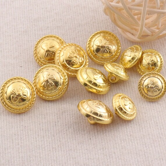Antique Coloured Brass Buttons 21 mm 5 Buttons