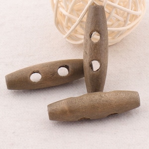 10 pcs Natural Large Toggle Buttons Wooden,DIY Clothing Accessories,Vintage Buttons sewing buttons,craft buttons Toggle-1 1/2&quot;(40mm)(WD236)