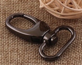 6 Lobster Swivel Clasps,25 mm Black Hook Clasps Claws,Carabiner Snap,Carabiner hook,Buckle Gate Bag,Purse Strap,Handbag Snap,Purse Hook(Sw1)