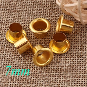 100PCS-200PCS Gold Eyelets,Eyelets and Grommets,Leather Eyelets,Metal Eyelets Grommets With Washers,Canvas Eyelets,bag Eyelets-7mm