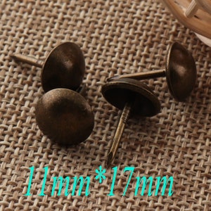 50 Pcs Upholstery Tacks,11mm Antique Bronze Nailhead Tacks Rivets,Upholstery Tacks Nails,thumb tacks old tacks,Studs Nails-Wholesale(cl28)
