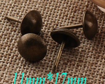 50 Pcs Upholstery Tacks,11mm Antique Bronze Nailhead Tacks Rivets,Upholstery Tacks Nails,thumb tacks old tacks,Studs Nails-Wholesale(cl28)