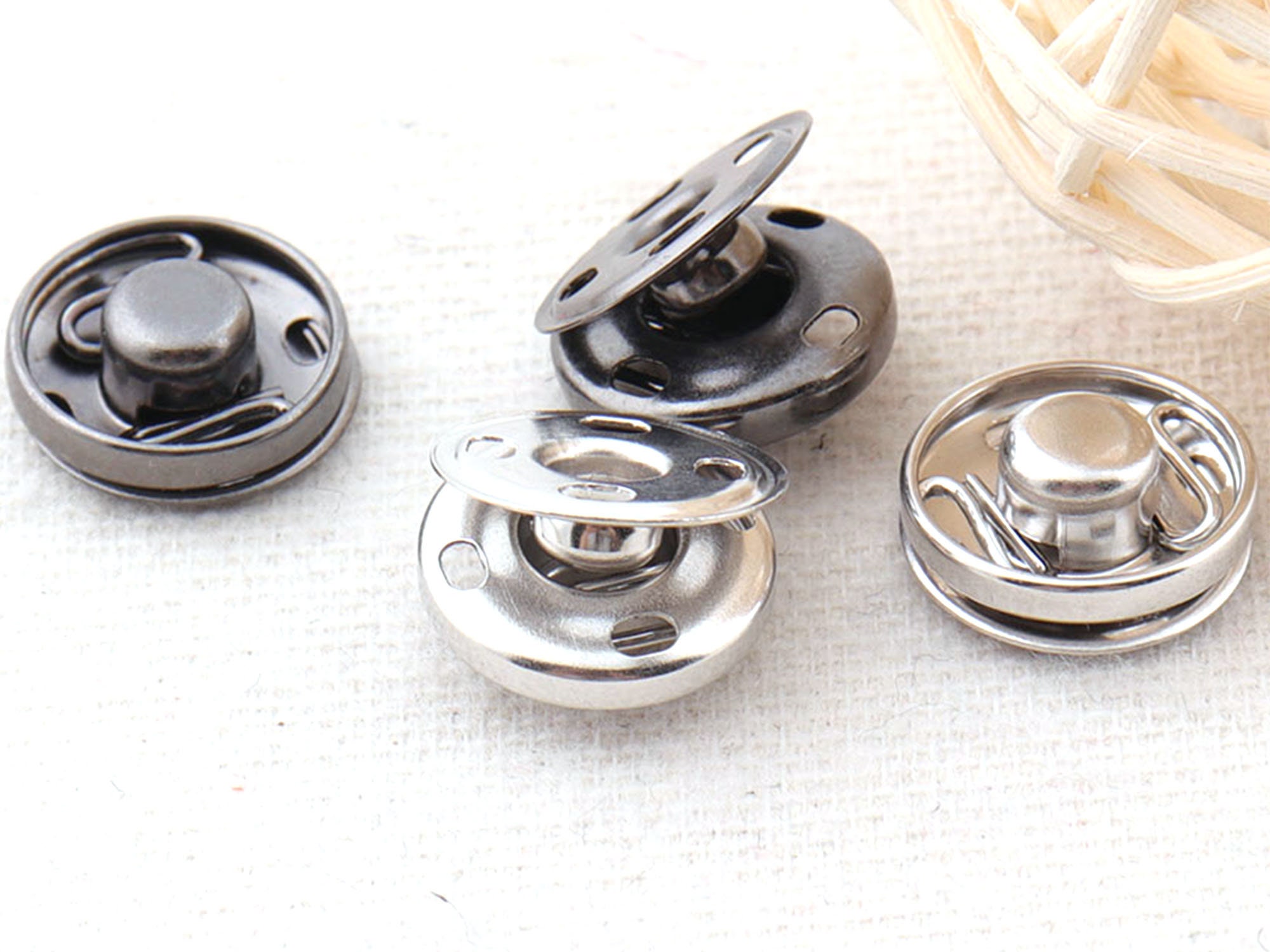 Silver/gunmetal Snap Buttons Snap Jewelry 10 Sets Rapid Button Etsy