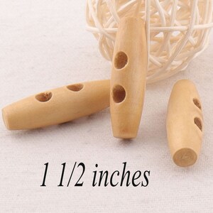 1,5 &quot;(40mm) hellgelbe große Knebelknöpfe aus Holz, DIY Halskette Knöpfe Holz Handwerk Schmuck Kleidung Accessoires-6 Stück (wd233)