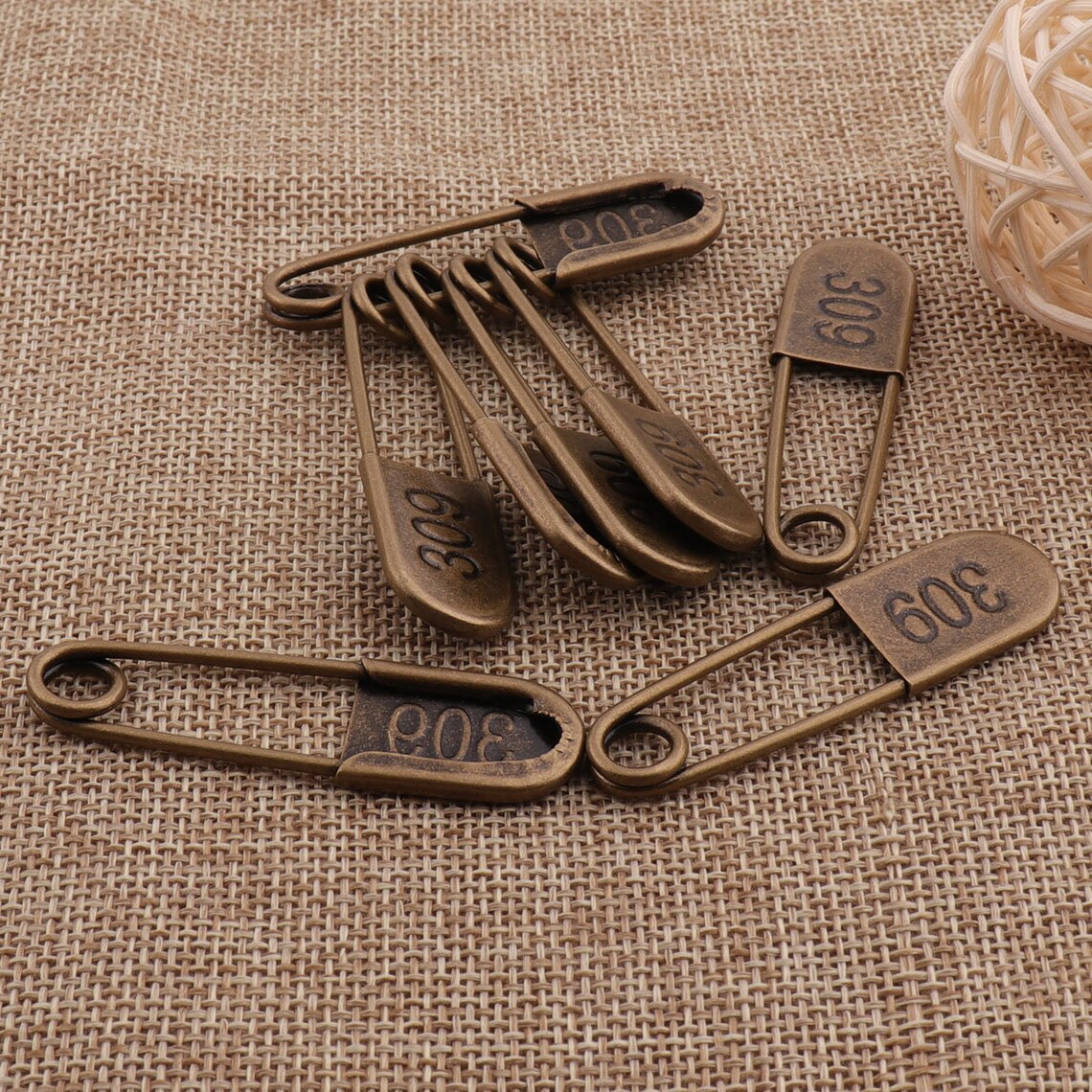 10PCS Antique Bronze Safety Pinssafety Pin Brooch Stitch Etsy