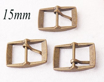 20 PCS Antique Bronze Strap Buckles,Fasteners  belt buckle leather findings,Dungaree aprons bag luggage Belt Buckle-15MM(1426)