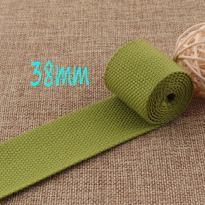 1.5 inch Grass Green Webbing,Cotton Webbing,Key Fob Webbing,Webbing By The Yard,Belt Webbing ,belt webbing,Soft Webbing(WB651)