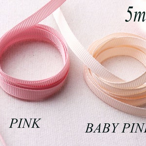 Pink/Baby Pink Grosgrain Ribbon,for Decoration Gift clips Wedding Supplies Hair Ribbon DIY bows,christmas ribbon by the yard-2/8&quot;(5mm)