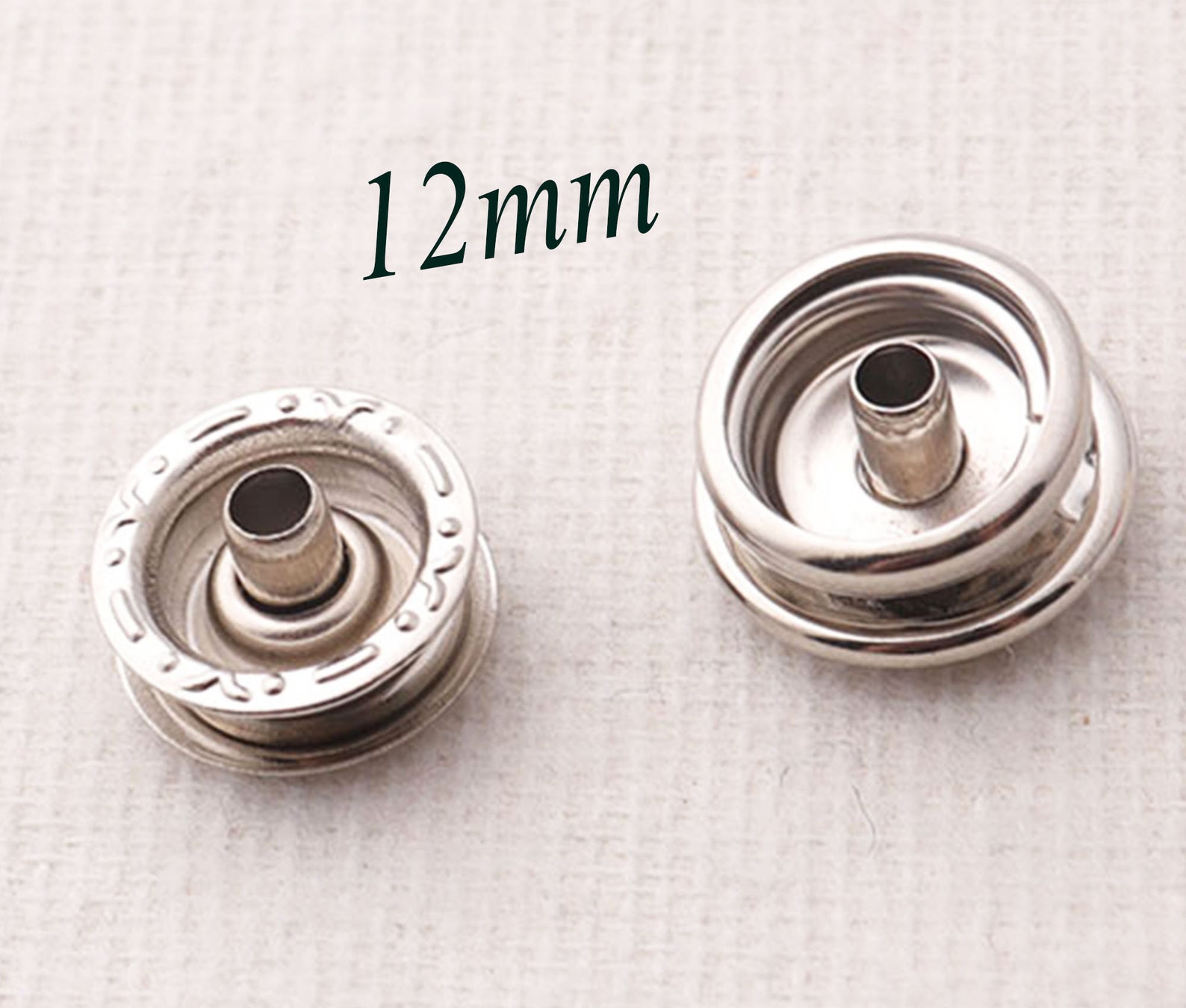 30 Sets Metal Silver Snap Buttons12mm Snap Fastener Leather - Etsy