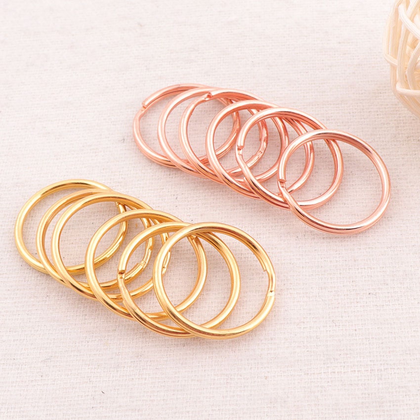 40 PCS Key Rings25mm Gold/rose Gold Key Ring Keychain Split Etsy