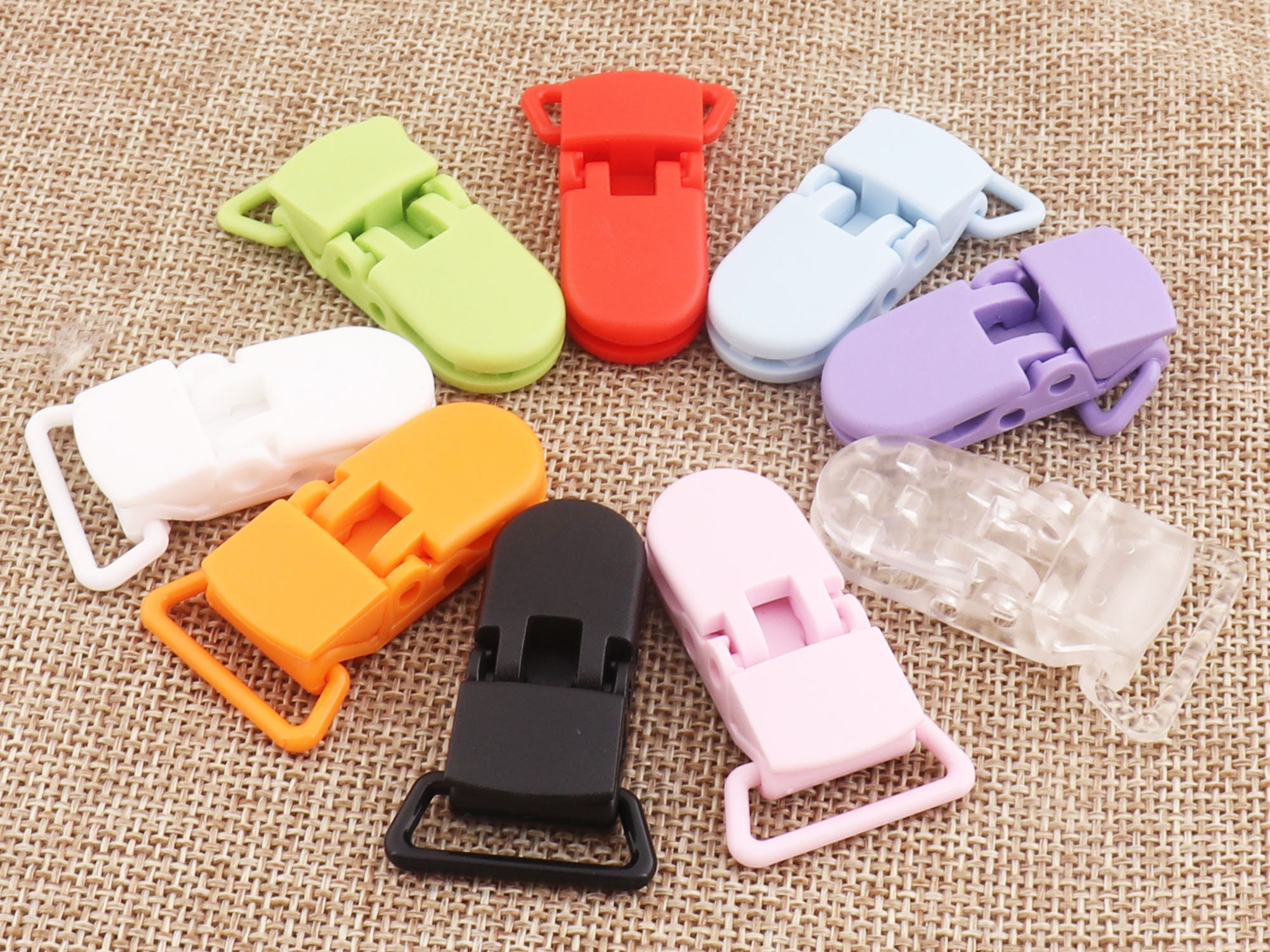Colorful Suspender Clips Pacifier Clips Kam Clips Plastic Clips