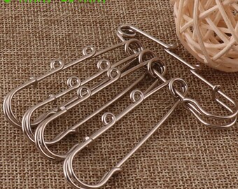 20 épingles de sûreté 2 3/8 po. (65 mm) Épingles de sûreté artisanales en argent, broches, marqueurs de points Épingles de sûreté en métal, boucles, breloques, attaches pour étiquettes de bijoux (sp0906)