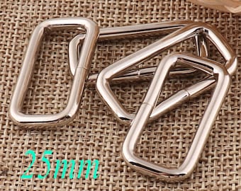 20 pcsWebbing Rectangle Rings,Rectangle Rings,1"Square Rings,Silver Rectangular Wire Loops,Wire Rings,Bag Rings,Purse Handbag Bag(Q44)