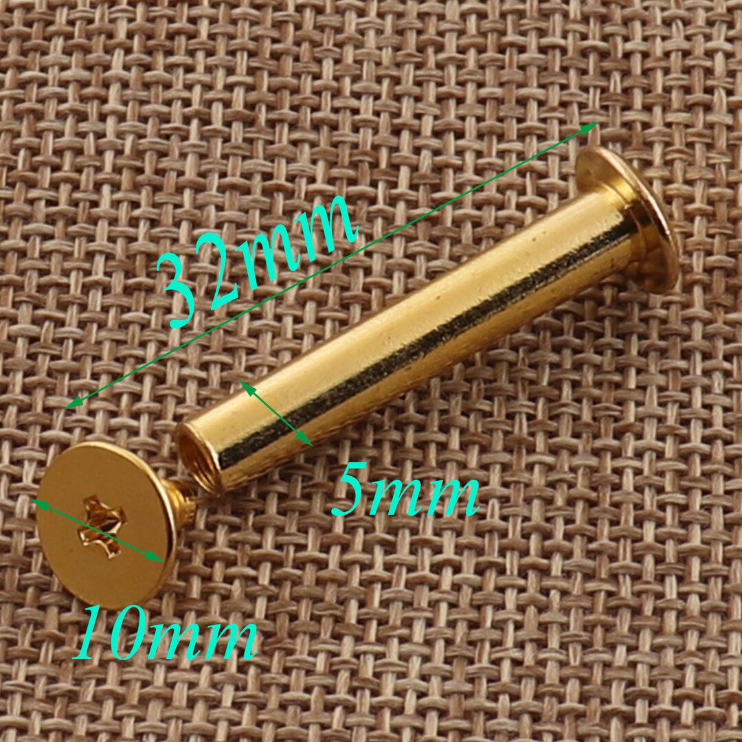 20 Pcs Screws,bag Screws,loop Screws,32mm Gold Screws,plain Screws