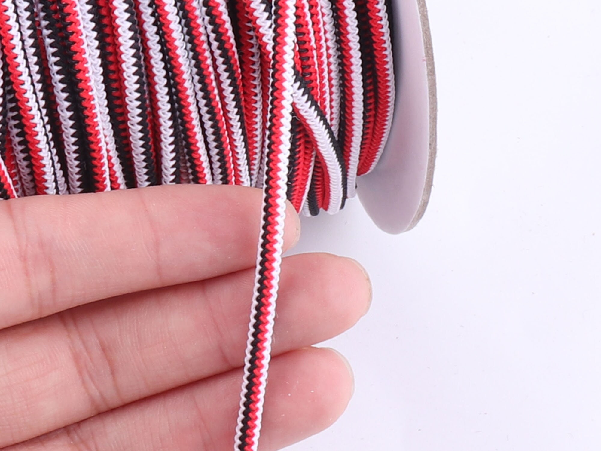 3mm Red Nylon Coated Round Elastic Cord,Elastic Cord Stretch Beading String,Nylon Exterior Rubber Interior,Elastic Rope Trim Bracelet(r024)
