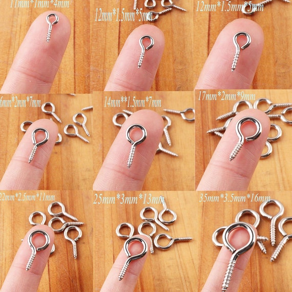 1 Box Screw Eye Pins Mini Metal Eye Pins Small Eye Pin Pendants