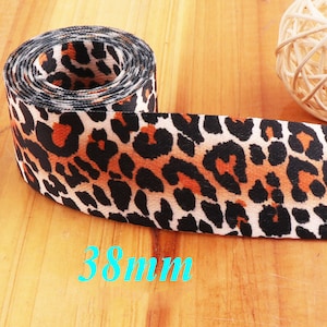 1 1/2&quot; Leopard Pattern Webbing,Soft Smooth webbing buckle,Webbing Purse Strap Purse Bag,webbing for handles Webbing Bag Belt- 38mm(WB731)