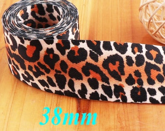 1 1/2" Leopard Pattern Webbing,Soft Smooth webbing buckle,Webbing Purse Strap Purse Bag,webbing for handles Webbing Bag Belt- 38mm(WB731)