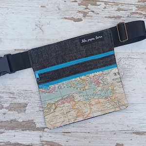 Hüfttasche, Damen-Bauchtasche, Gürteltasche, Reisetasche, Reisetasche, Damentasche, Sommer-Bauchtasche, Texanische Bauchtasche, Weltkarte