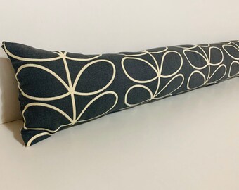 Blue Diamond Pattern Fabric Draught Excluder Door Window Draft Stopper Cushion