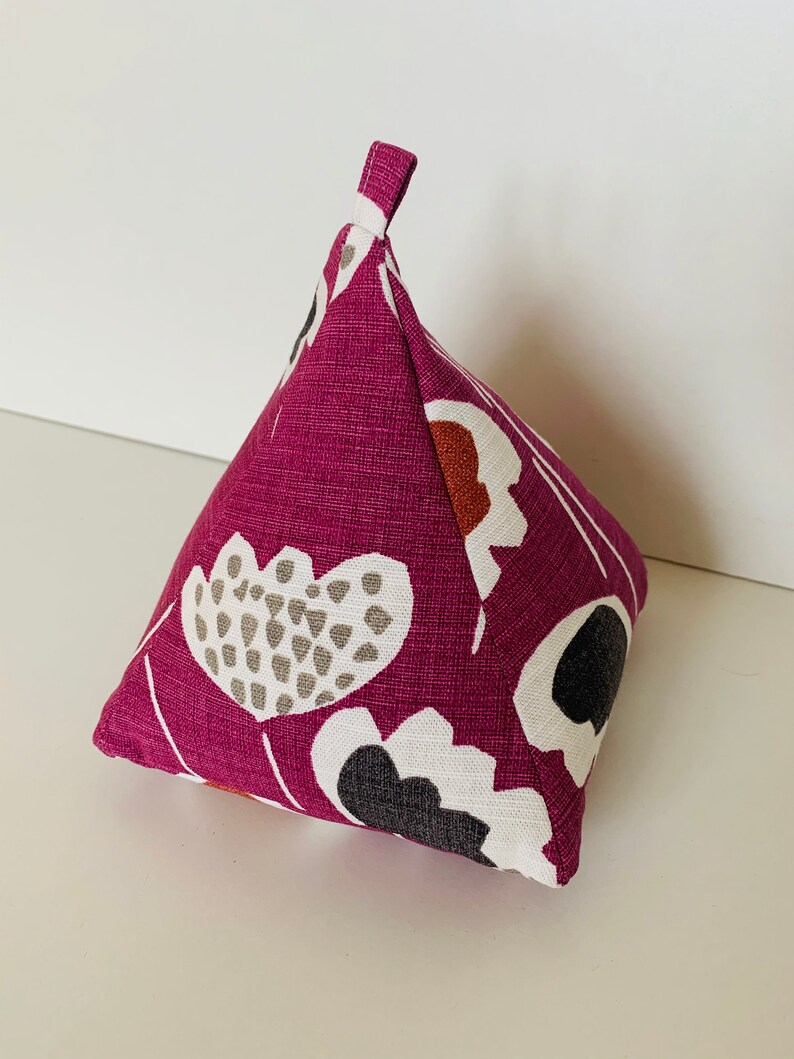 Retro Scandi Cranberry Filled Pyramid Door Stop Fabric Weight Etsy UK