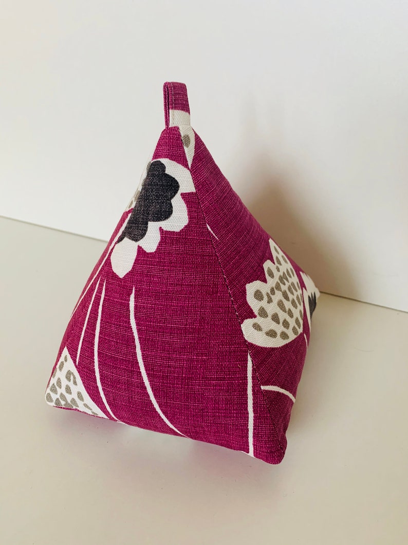 Retro Scandi Cranberry Filled Pyramid Door Stop Fabric Weight Etsy UK
