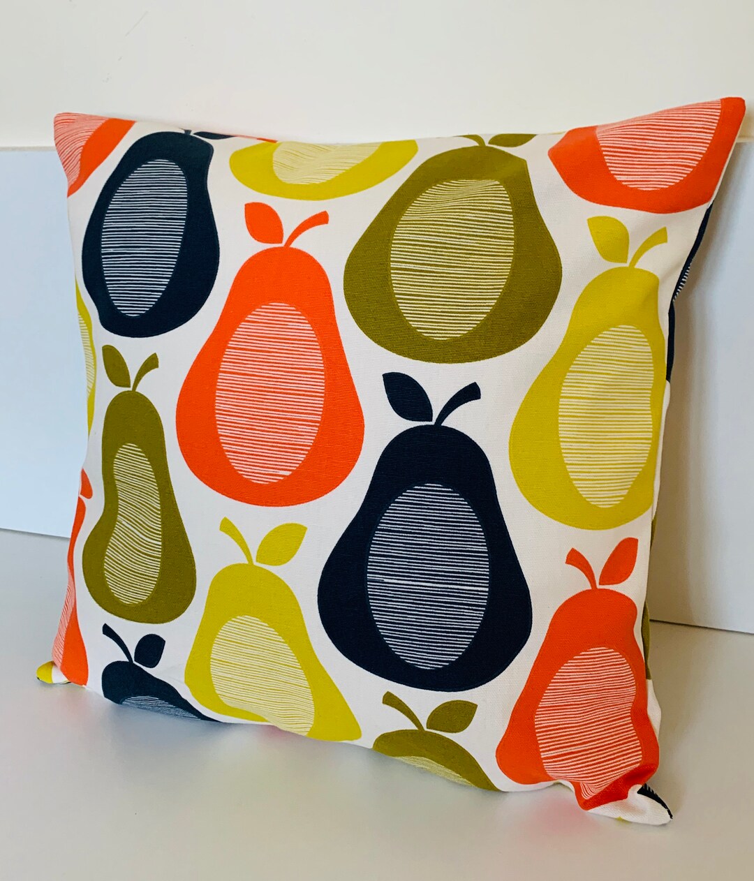 Orla Kiely Cushion Cover Scribble Pear Mid Century Chic Etsy UK