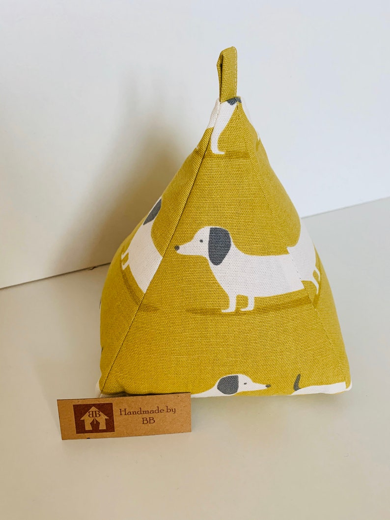Dachshund Dog Cotton Filled Pyramid Door Stop Fabric Weight Etsy