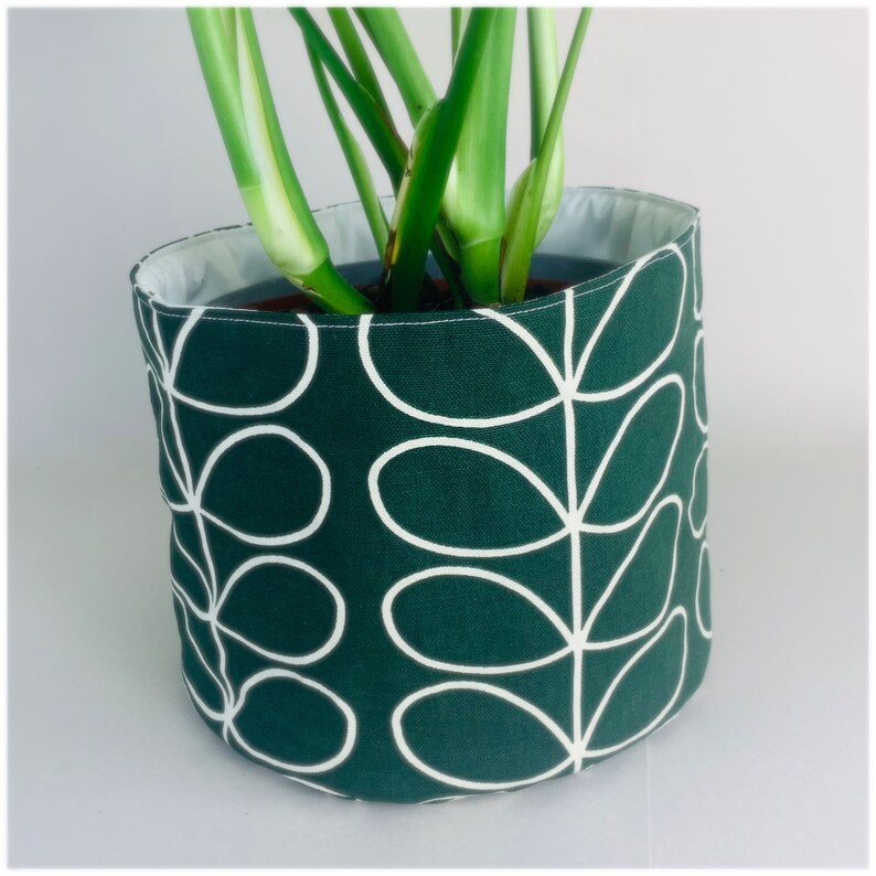 Orla Kiely Forest Green Stem Plant Pot Cover Storage Basket Etsy UK