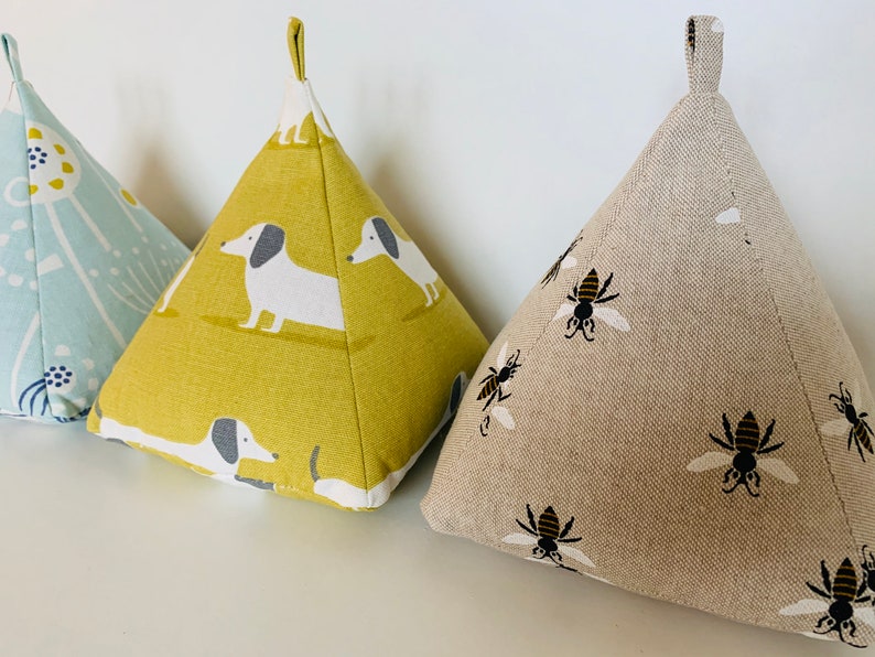 Voyage Thistle Pure Linen Filled Pyramid Door Stop Fabric Etsy UK