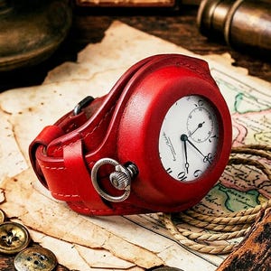 Vintage Leather Trench Watch Strap, WWI Style Pocket Watch Wrist