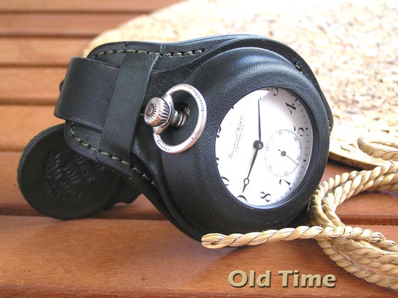 Correa negra para reloj de bolsillo. Caja negra de 48 54 mm. Correa de reloj de bolsillo. Correa de reloj de bolsillo de cuero genuino hecha a mano. Regalo para abuelo Etsy Espana