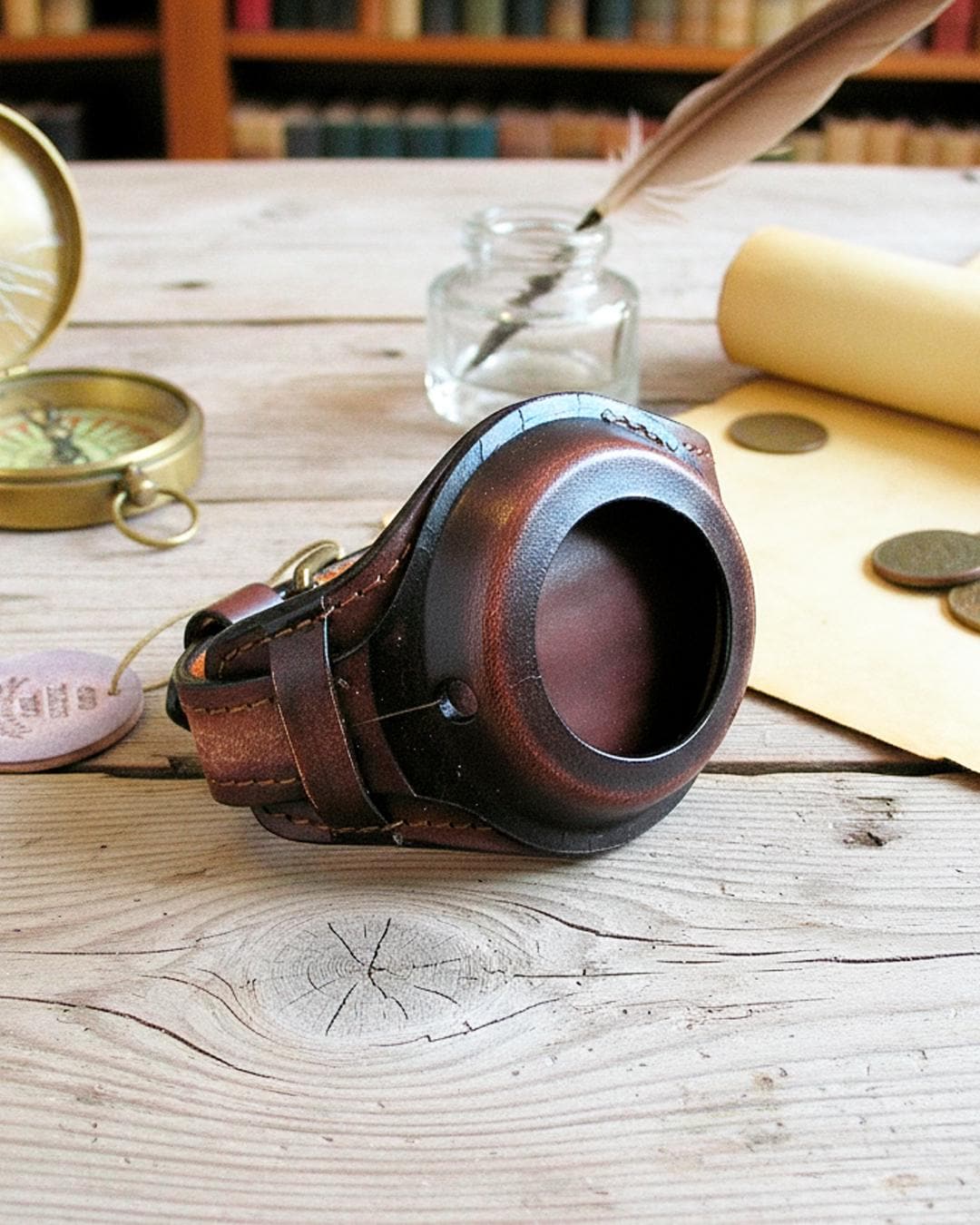 Vintage Leather Trench Watch Strap, WWI Style Pocket Watch Wrist