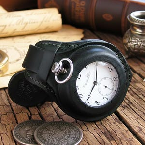 Vintage Leather Trench Watch Strap, WWI Style Pocket Watch Wrist