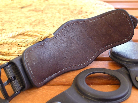 Watch strap band 22mm Leather Black canvas watch strap. Handmade wristwatch bund band vintage style. Watch band protective cover. Best Gift