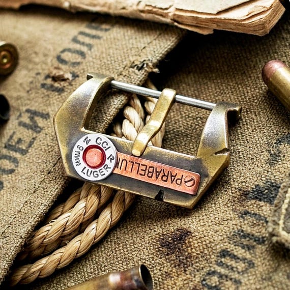 Handmade Solid Brass Watch Buckle 22mm – WWII Military Style, Vintage Pre-V Model