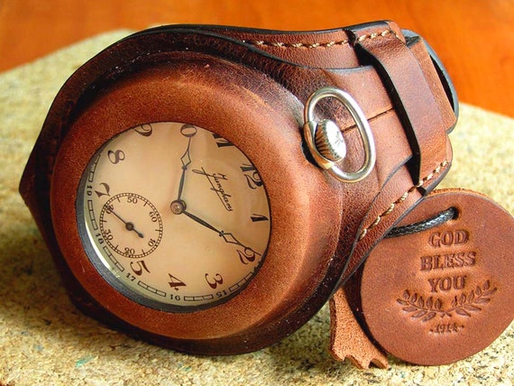leather pocket watch holder