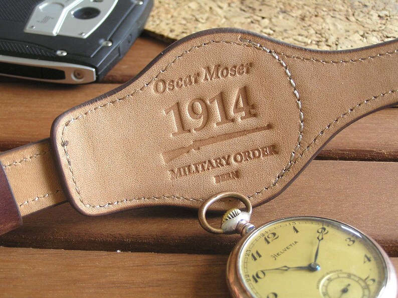Leather watch strap for pocket watch vintage style. Brown Etsy