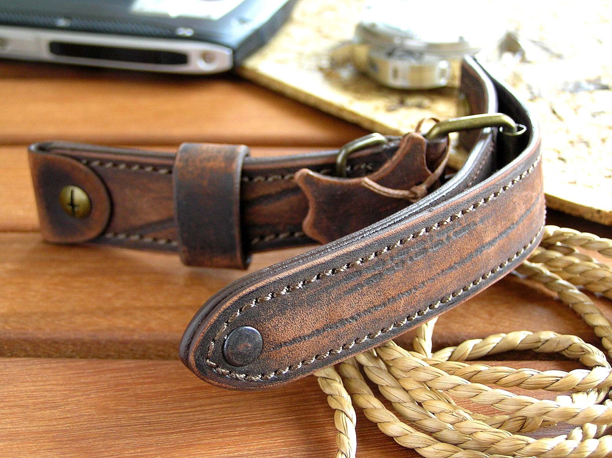 Brown watch strap 24/26mm. Military leather watch band aviator Etsy