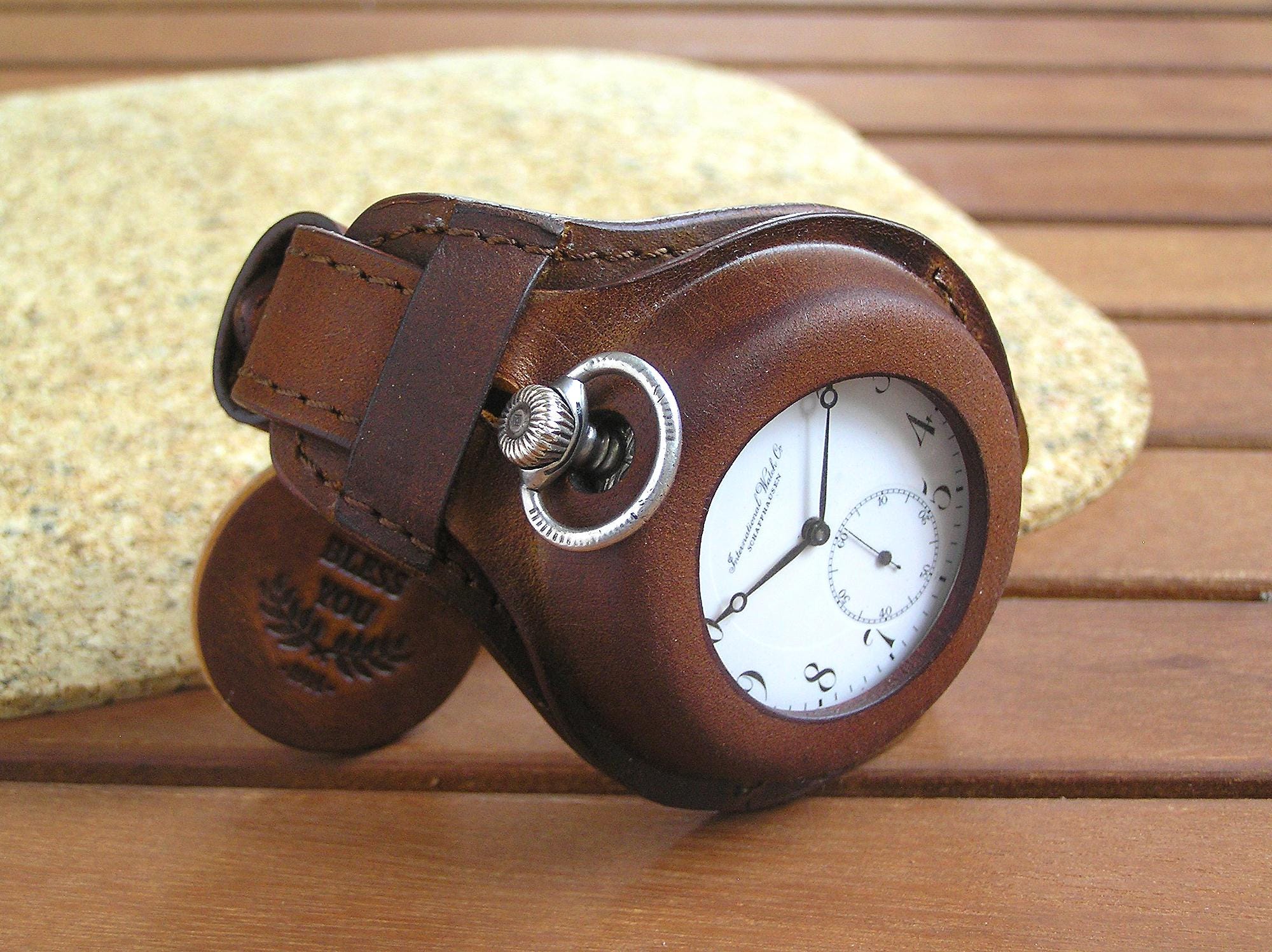 Cinturino in pelle per orologio da tasca 48-54 mm stile vintage