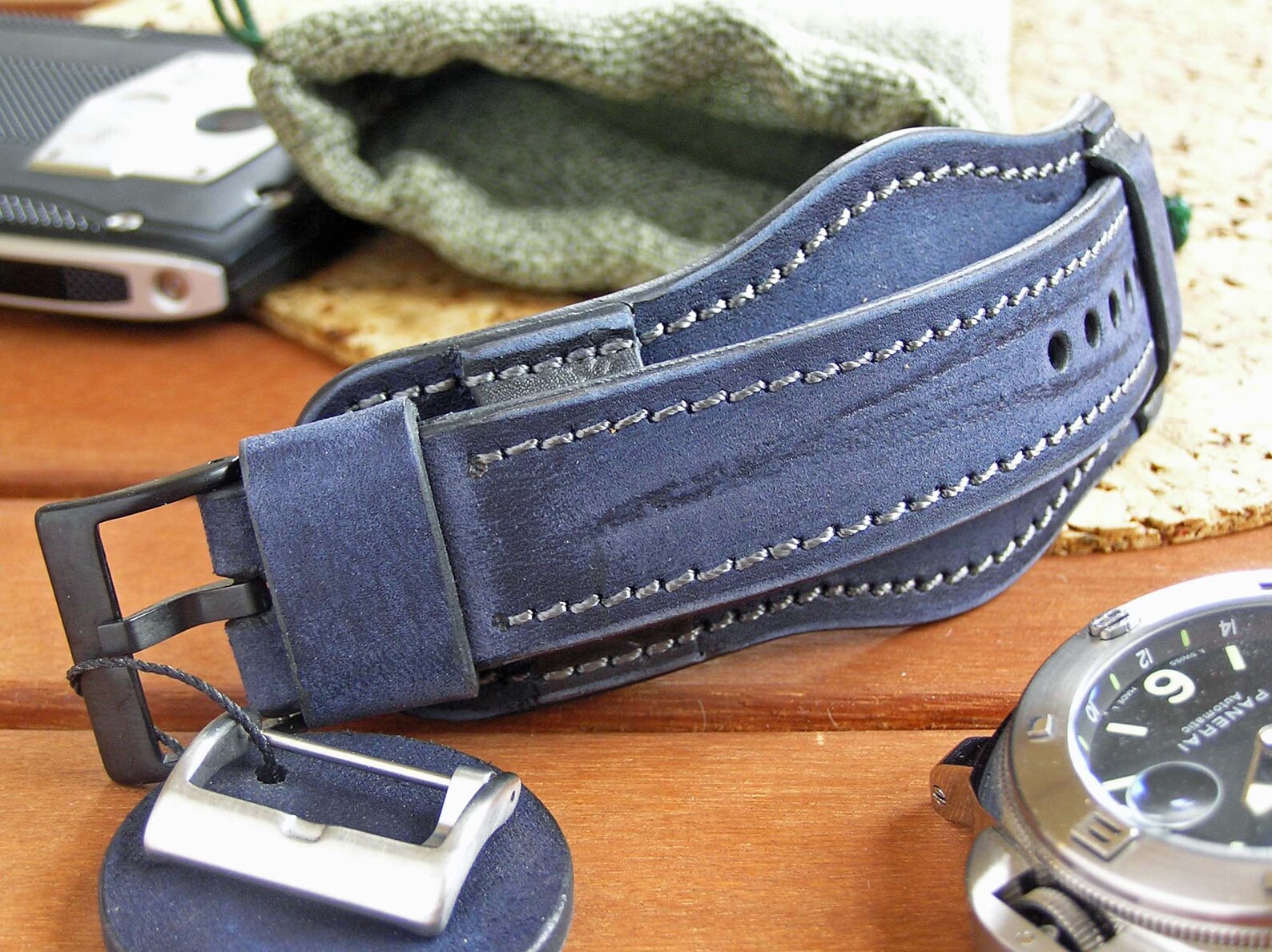 Watch Strap Blue 20mm Leather Watch Strap. Watch Band Vintage Etsy