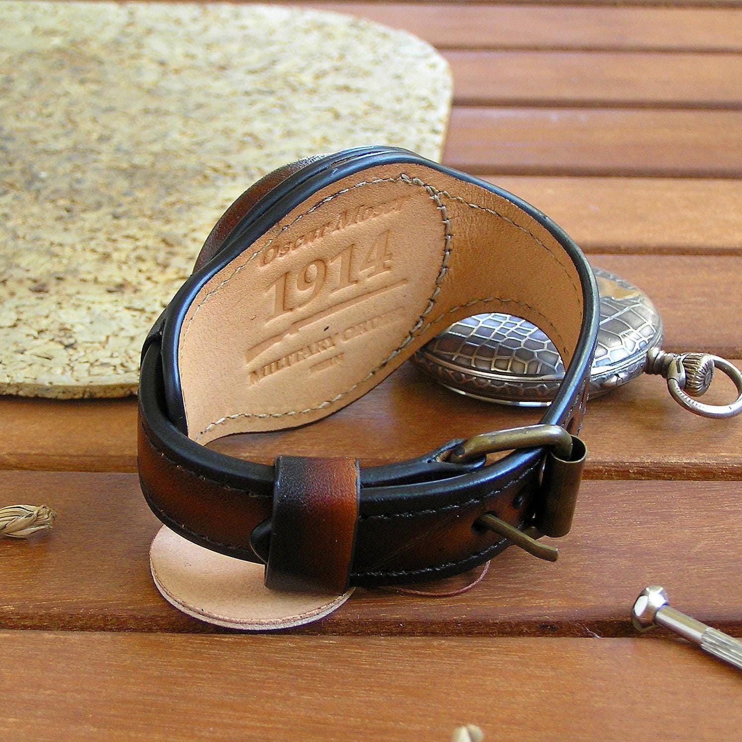 Pocket Watch Wrist Strap 36–40mm WWI Handmade – Vintage Military