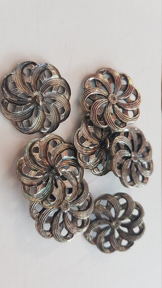 10 Ciondoli Filigrana A Forma Di Piuma - Vintage, Color Argento Antico, Altezza 19 Mm, Per Gioielli Fai Da Te, Bracciali, Collane, Orecchini