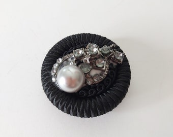 Broche vintage en passementerie. Épingles à tresser