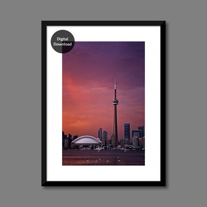 Toronto Sunset Printable Photograph, Fathers Day Gift Ideas, Printable Wall Art, Gift for Dad, Lake Ontario, Canada, Canadian Photo Art